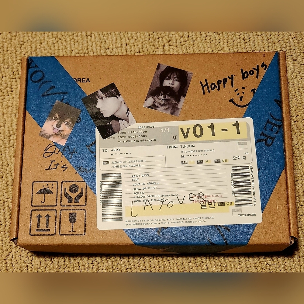 NWOT BTS V LAYOVER Solo Album Blue Edition